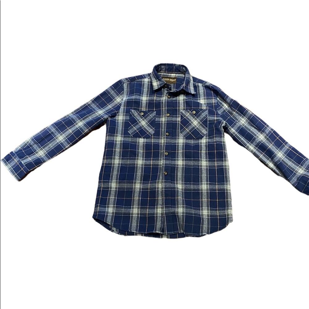 Outdoor casuals heavy duty flannel men’s sz medium long sleeve button down shirt